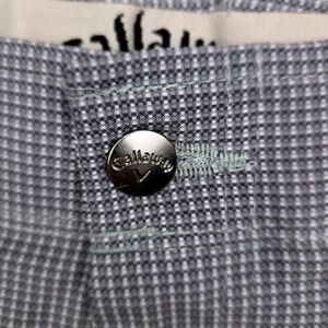 Callaway Mens Grey Micro Check Golf Shorts Size 36 Performance Stretch 8" Inseam